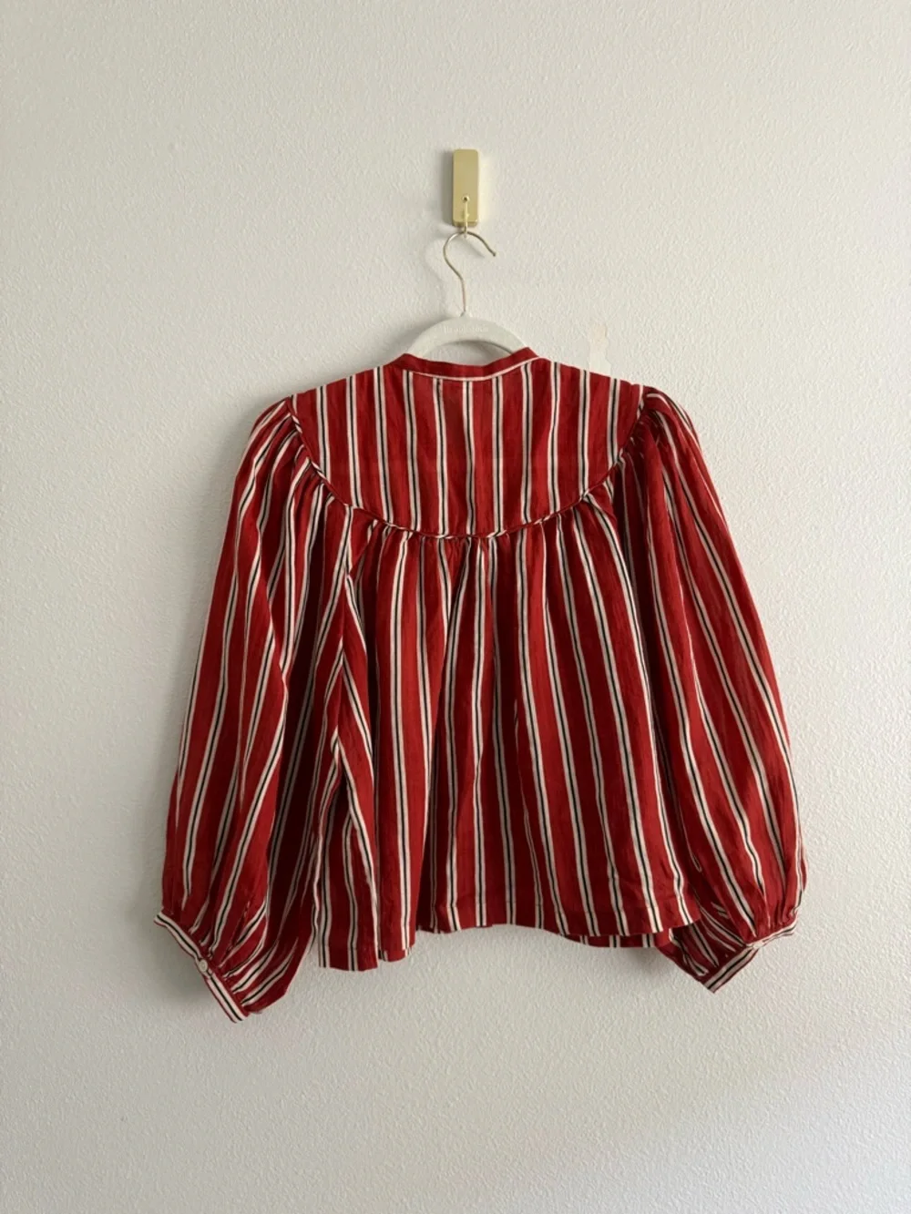 Dôen Imani blouse in Monaco Red stripe Sz S - Picture 7 of 9